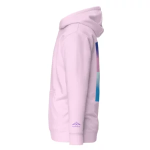 Sweat à capuche Lac Gelé Lavender de NOWFIELD vu de profil gauche.
