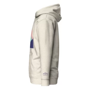 Sweat à capuche Highlands Oatmeal de NOWFIELD vu de profil gauche.