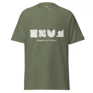 T-shirt Geometry of the Wild Green de NOWFIELD, vue de face.