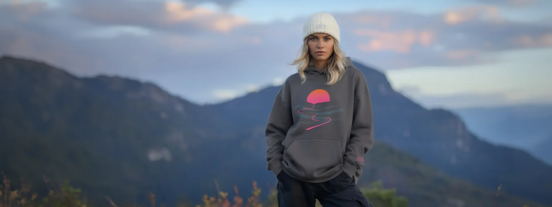 Hoodie Flow de NOWFIELD porté dans un environnement outdoor