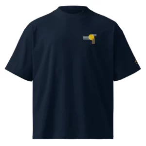 T-shirt Mer du Nord Navy Blue de NOWFIELD vu de face.