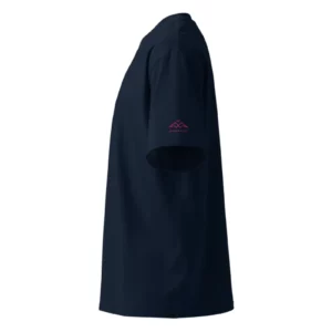 T-shirt Essential Navy Blue de NOWFIELD, vu de profil gauche.
